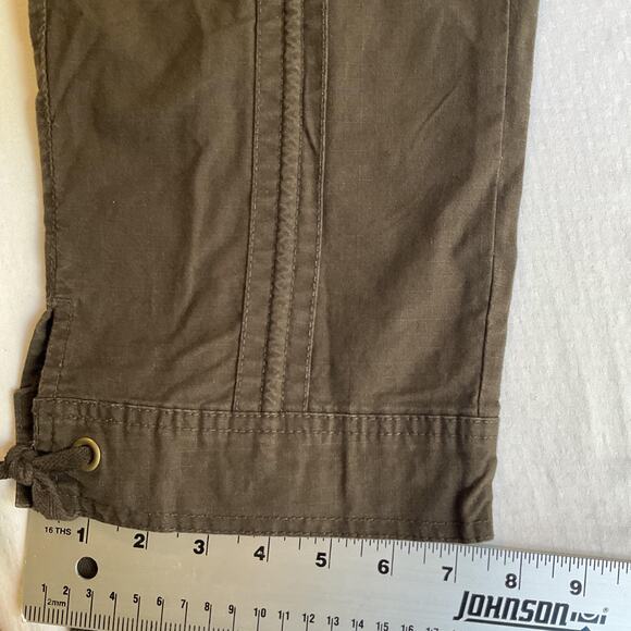 Arizona Jean Co. Women Capri Pants 3 Brown Cargo Button Tie 18" Inseam Outdoor - Picture 8 of 10
